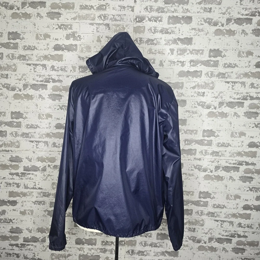 Vintage Izod Lacoste Windbreaker Mens L‎ Navy Blue Nylon Anorak Pullover Hooded